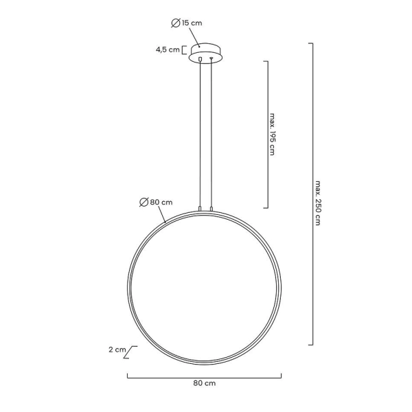 MOOSEE lampa wisząca CIRCULO 80 czarna